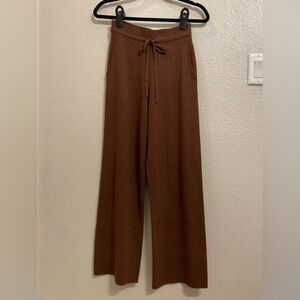 uniqlo washable ribbed knot pants in brown